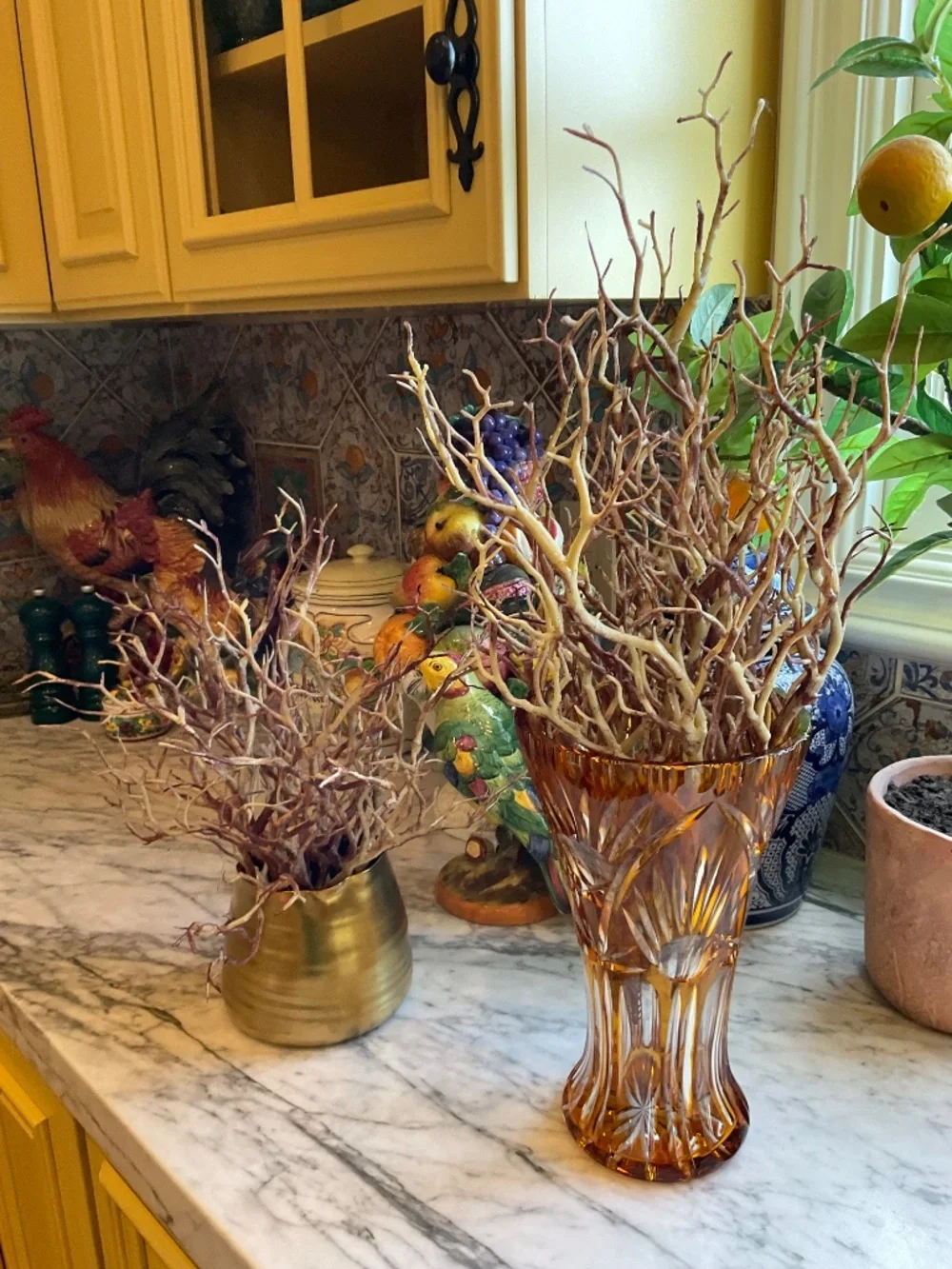Plastic faux branches, vases NOT included, great for Lenten decor 19 stems